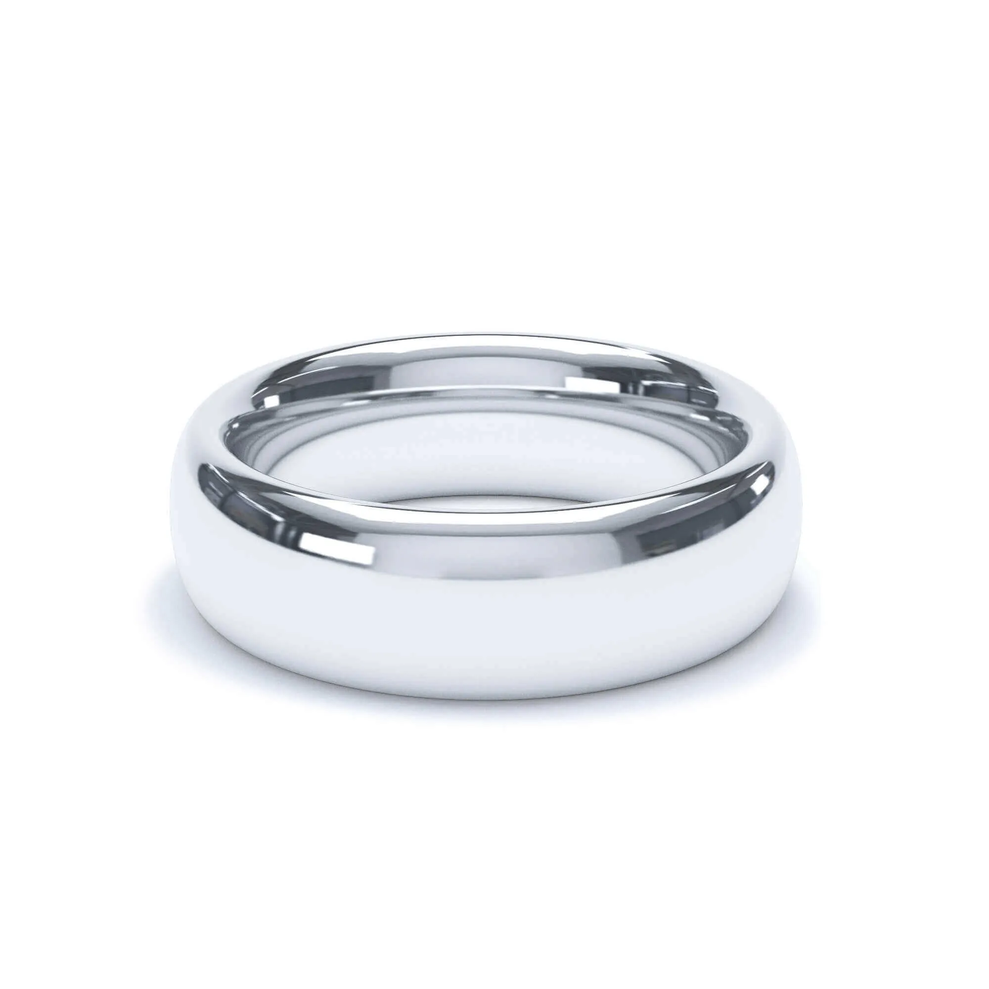 - Oval Profile Wedding Ring 18k White Gold