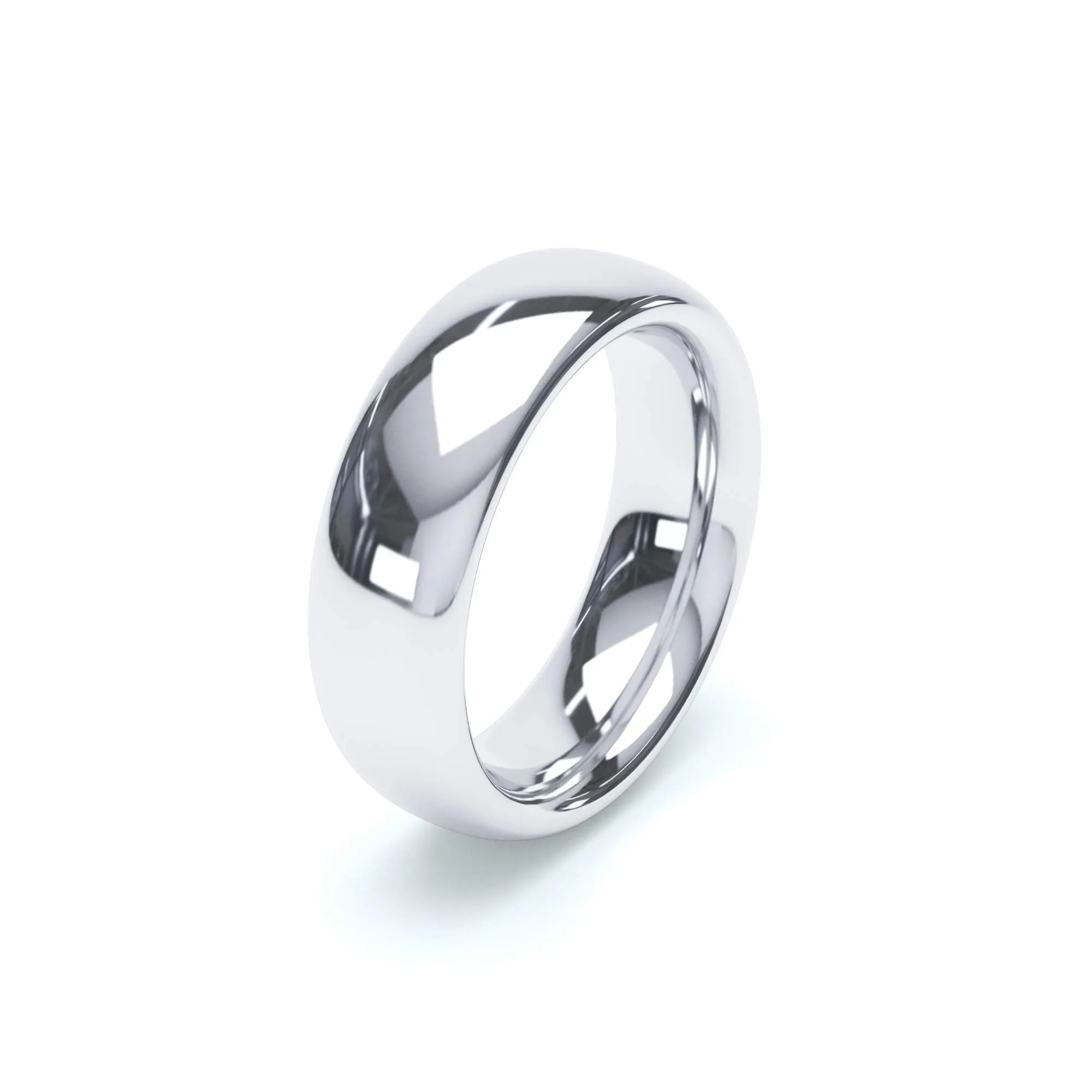 - Oval Profile Wedding Ring 18k White Gold