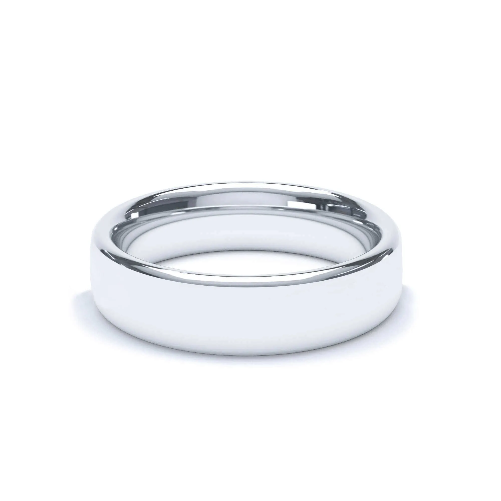 - Oval Profile Wedding Ring 18k White Gold