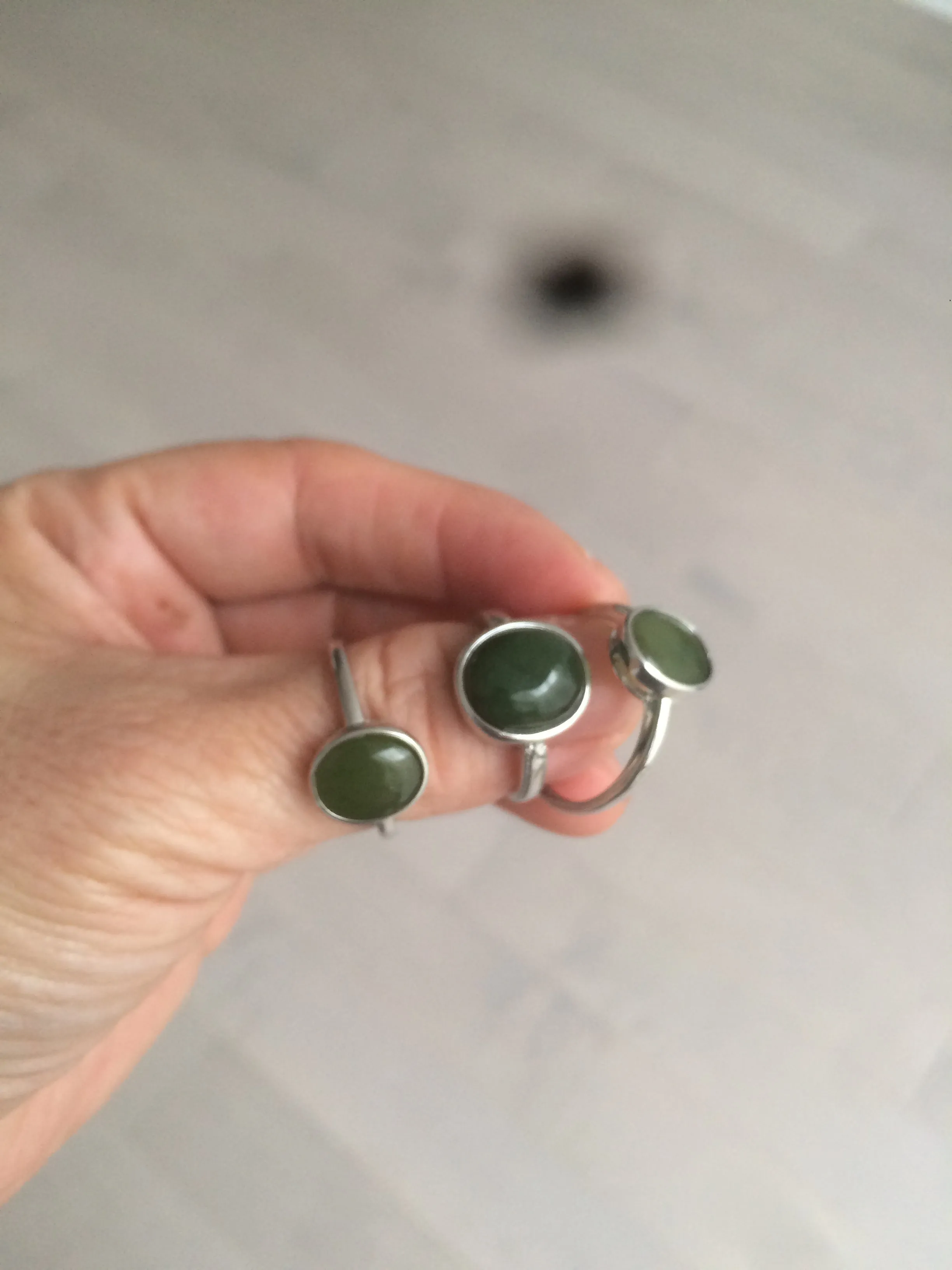 100% Natural dark green nephrite (碧玉) Hetian Jade ring HT66 (adjustable size)