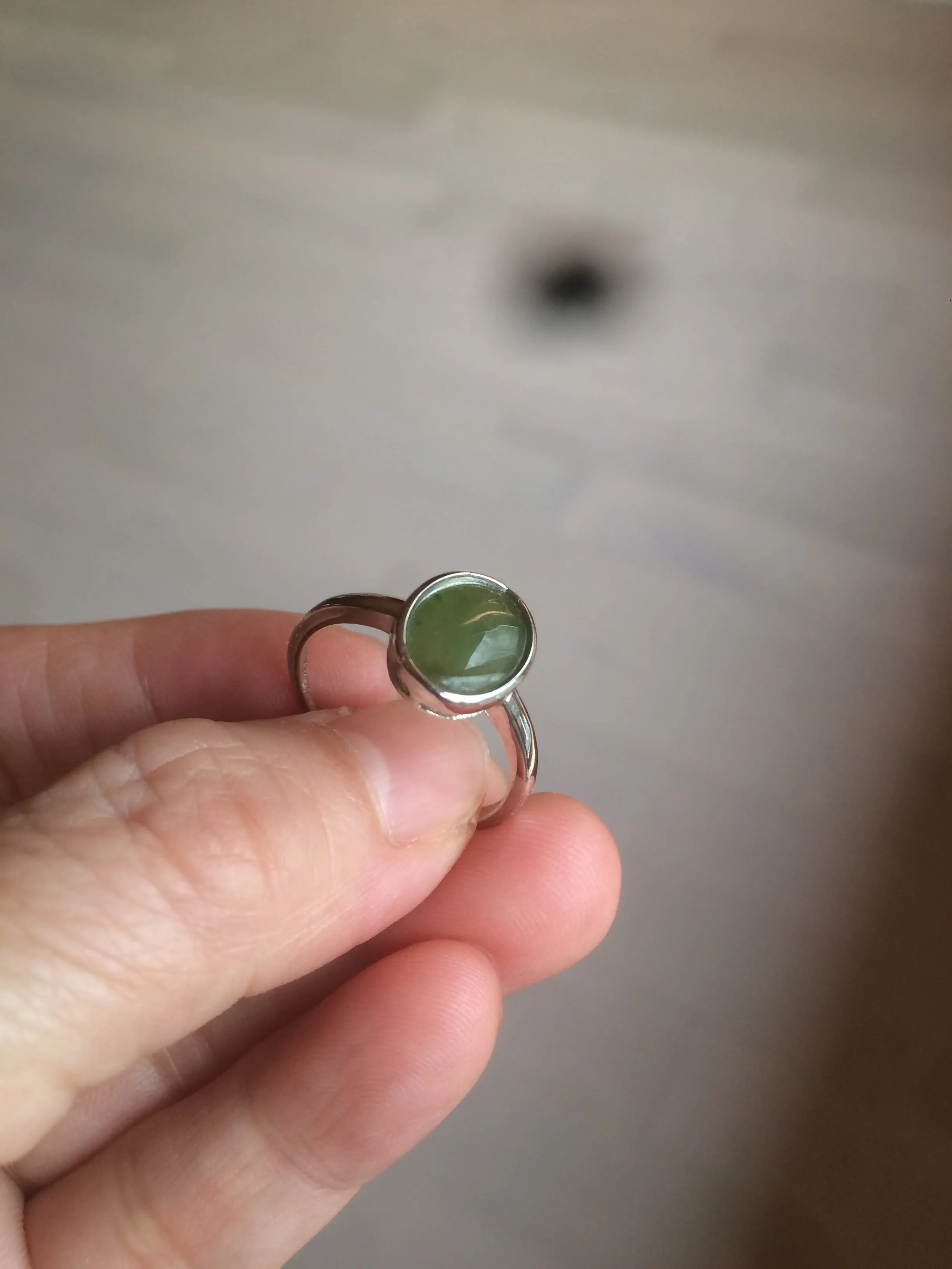 100% Natural dark green nephrite (碧玉) Hetian Jade ring HT66 (adjustable size)