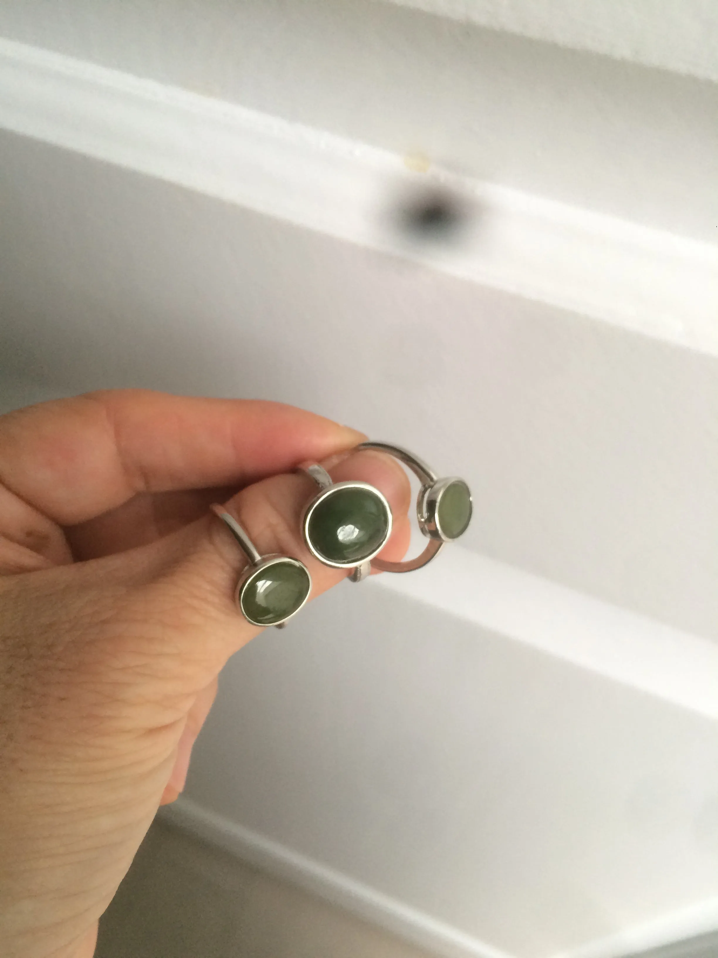 100% Natural dark green nephrite (碧玉) Hetian Jade ring HT66 (adjustable size)