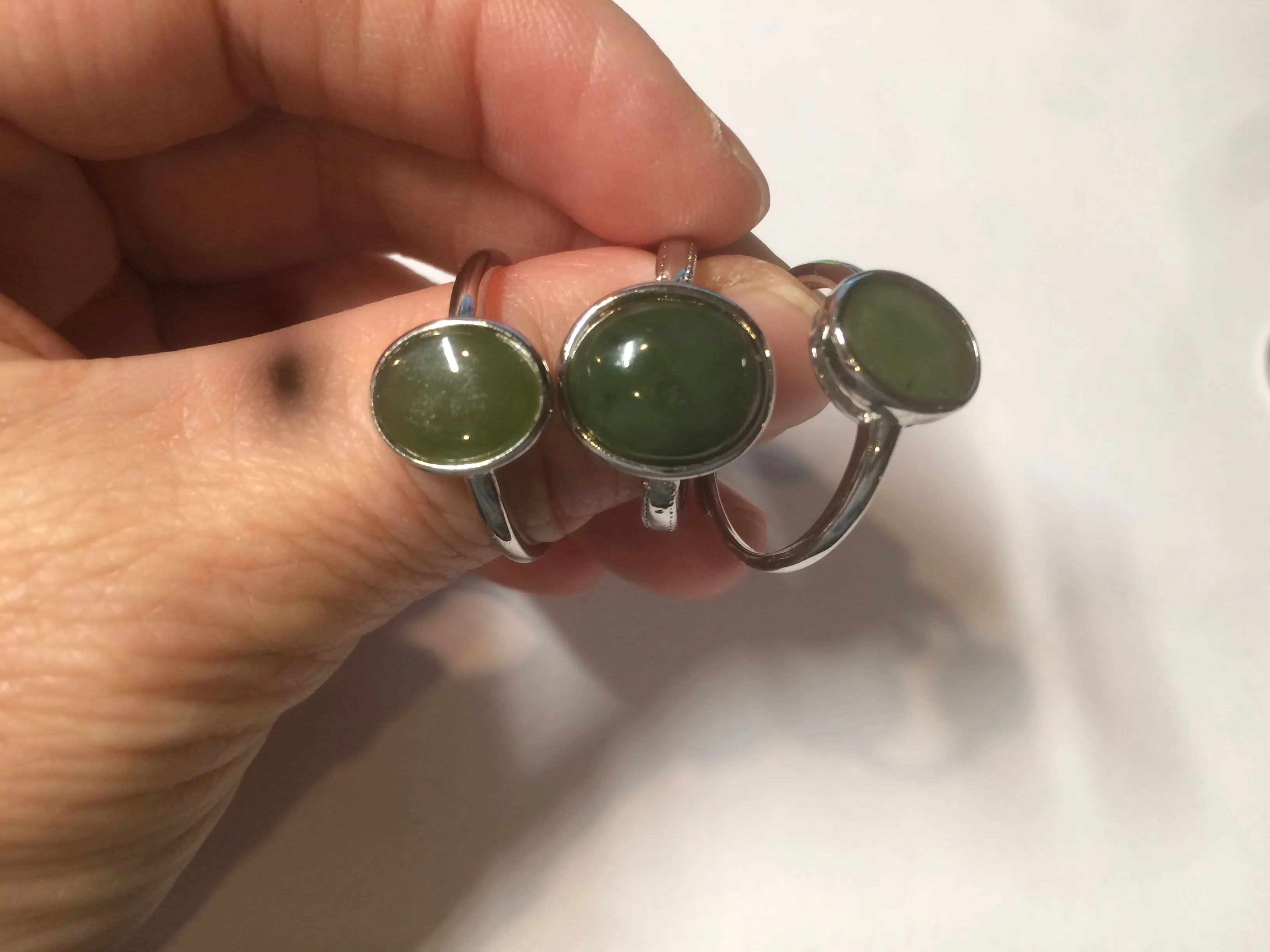 100% Natural dark green nephrite (碧玉) Hetian Jade ring HT66 (adjustable size)