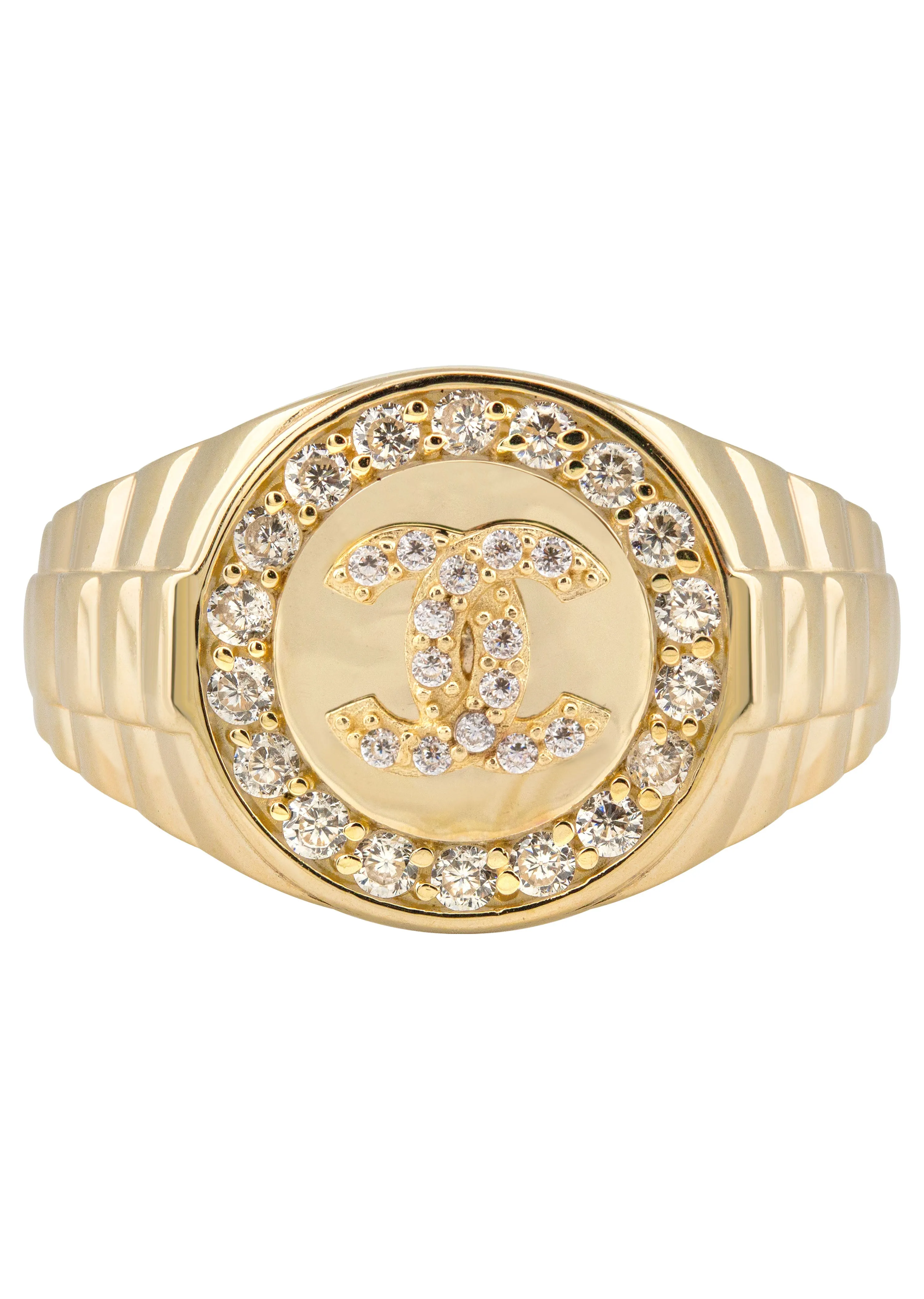 10K Gold Cz Pinky Ring For Men | 2.6 Grams