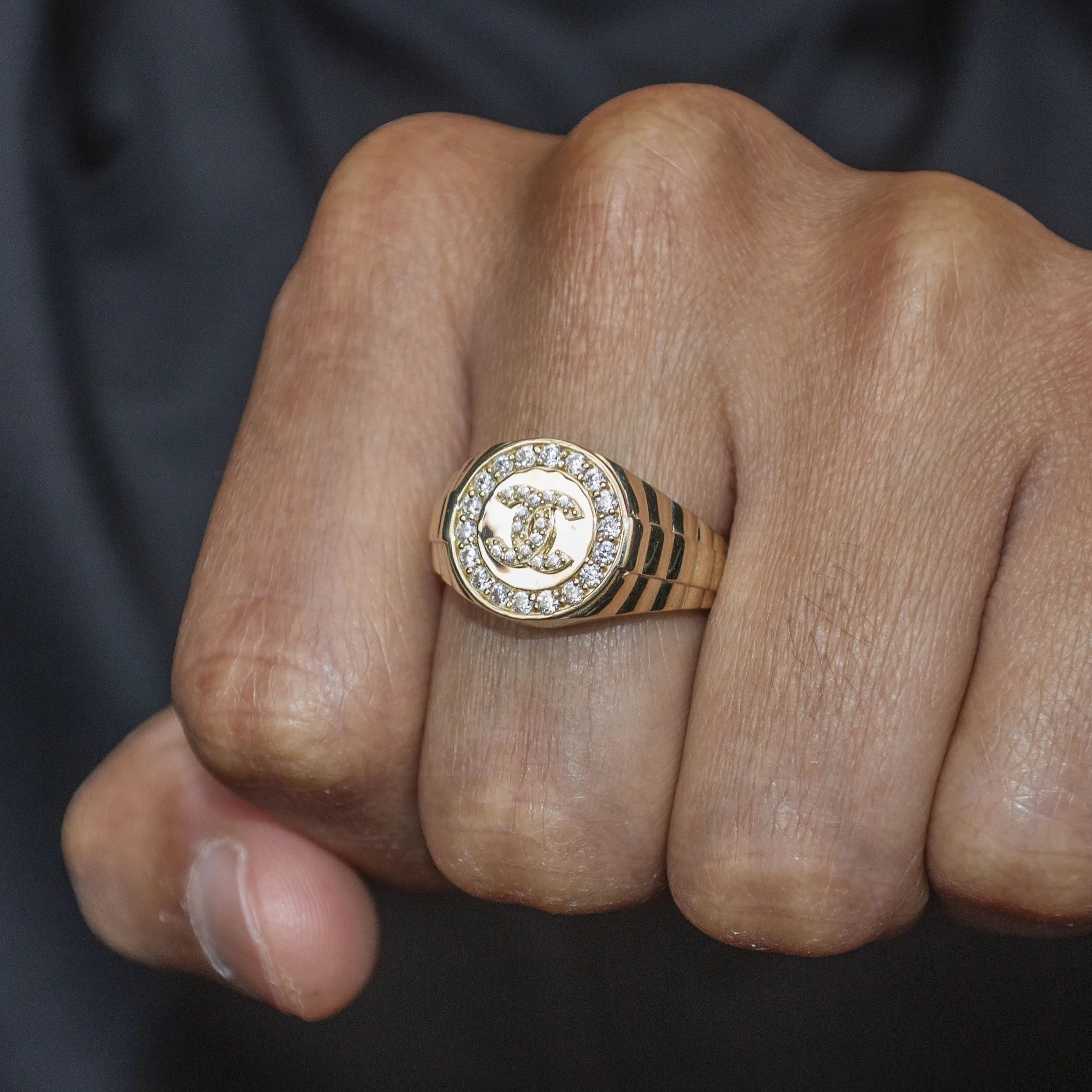 10K Gold Cz Pinky Ring For Men | 2.6 Grams