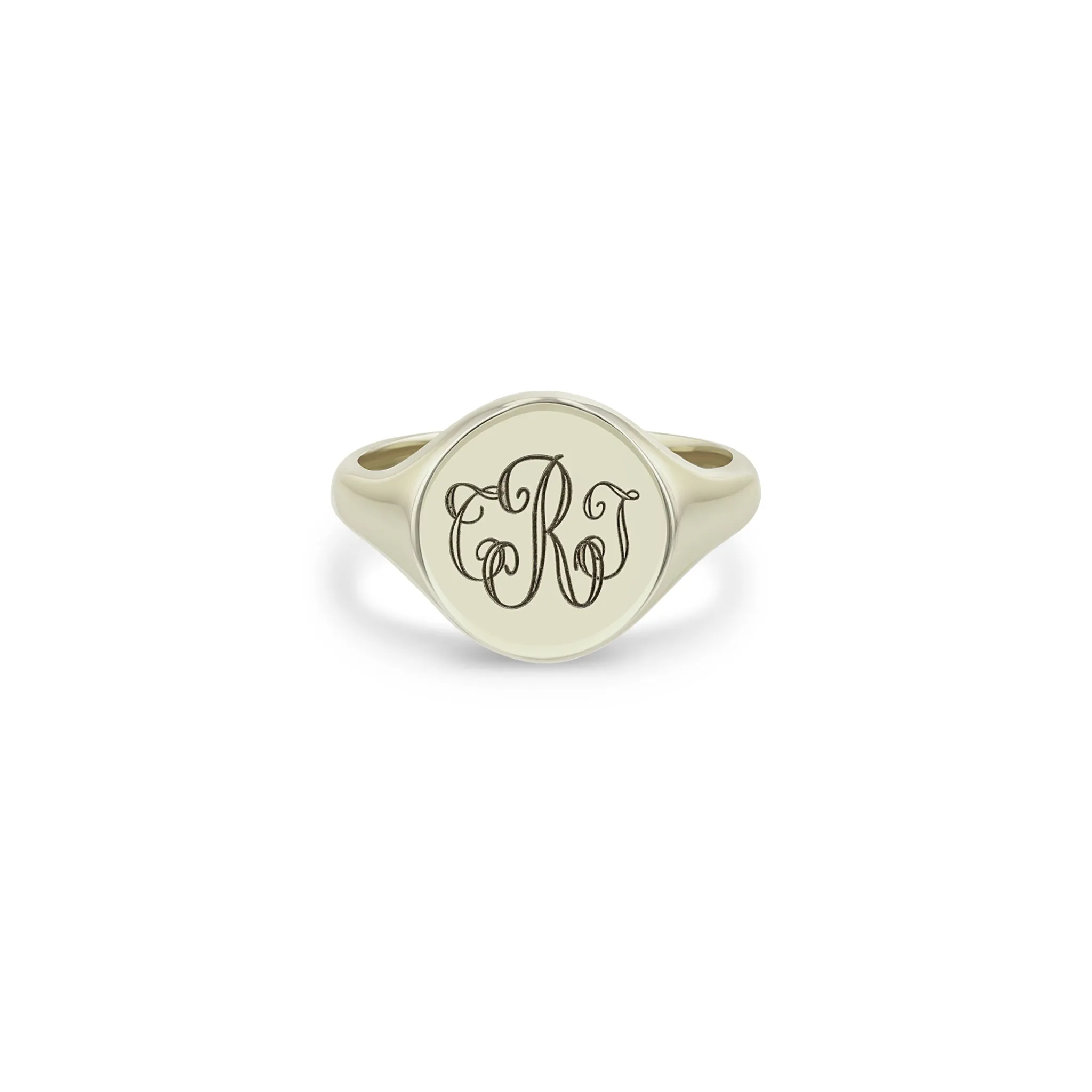 14k Engraved Monogram Signet Ring