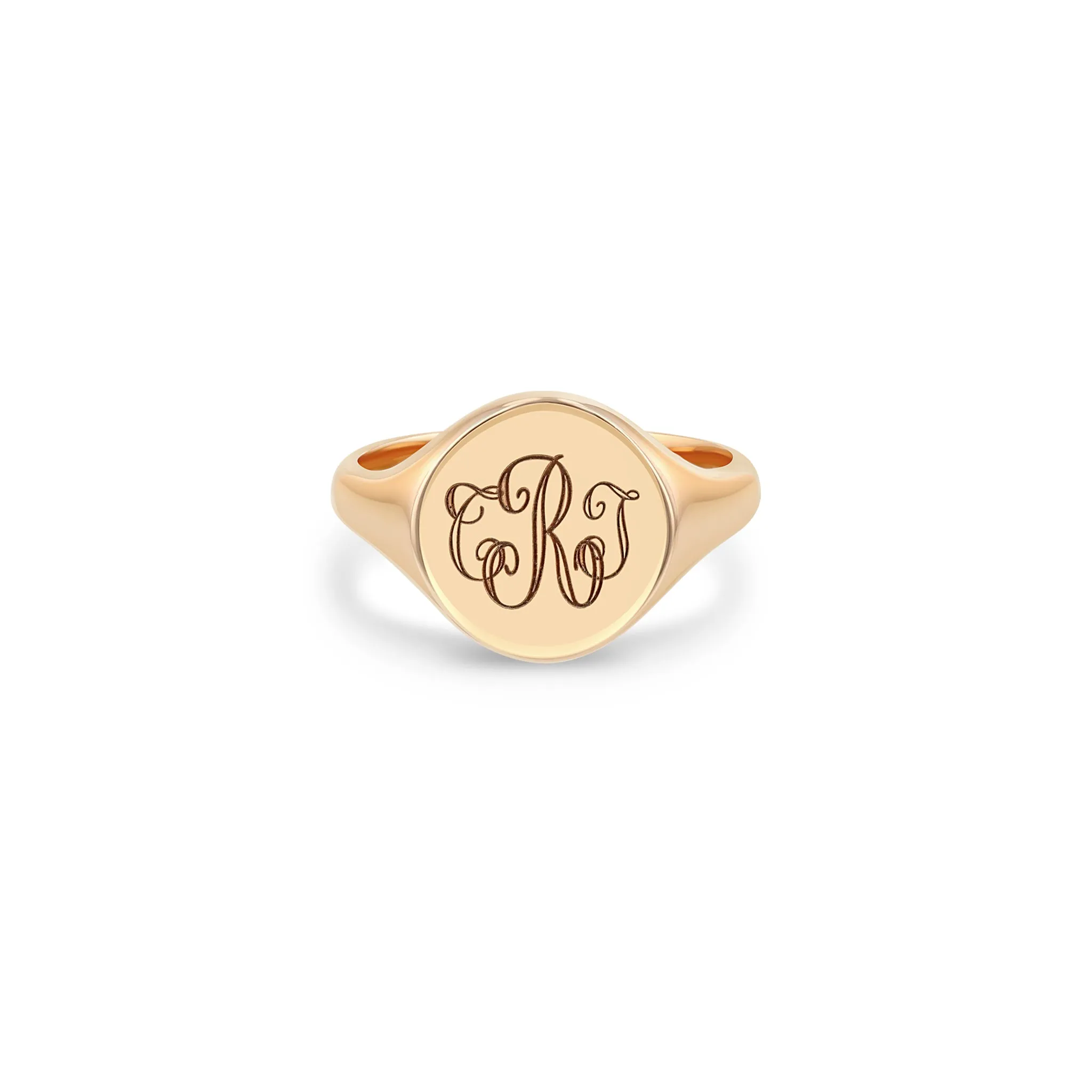 14k Engraved Monogram Signet Ring