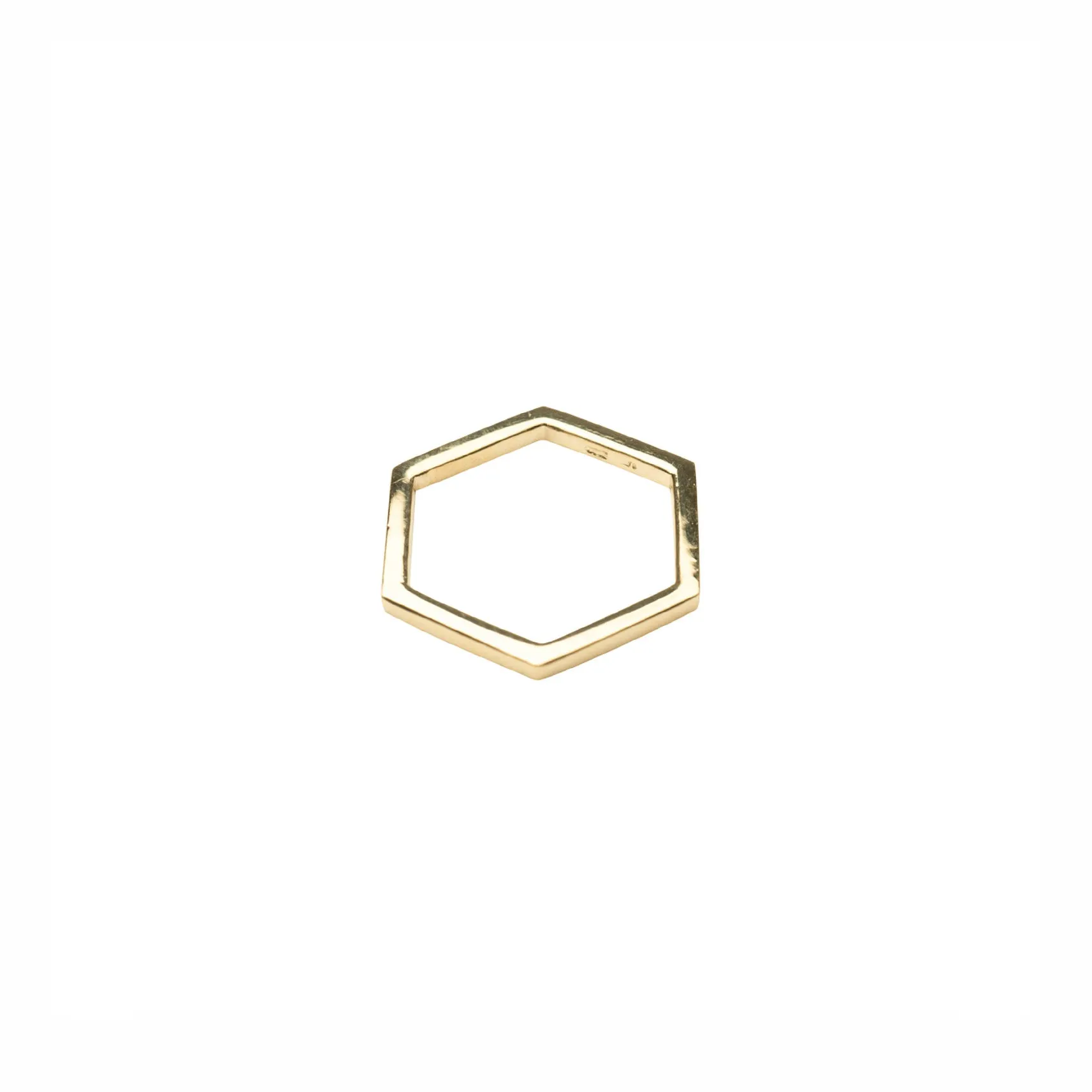 14k Gold Hexagon Ring