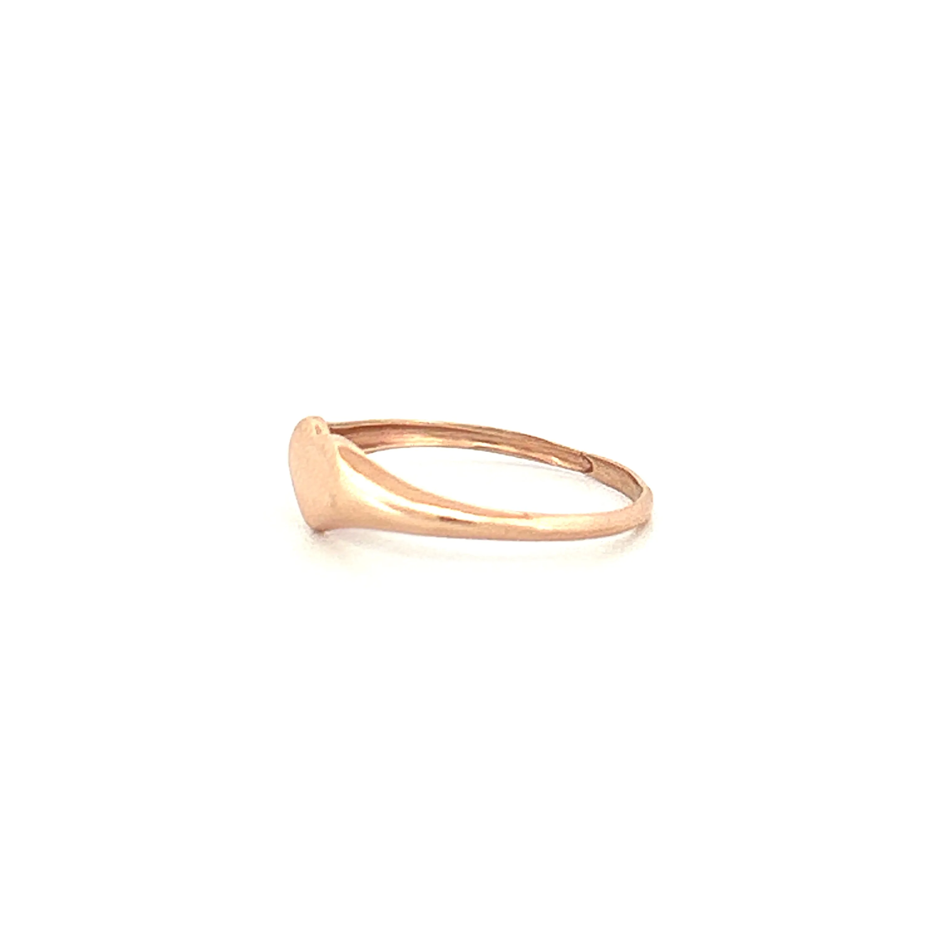 14K Gold Wide Heart Signet Band