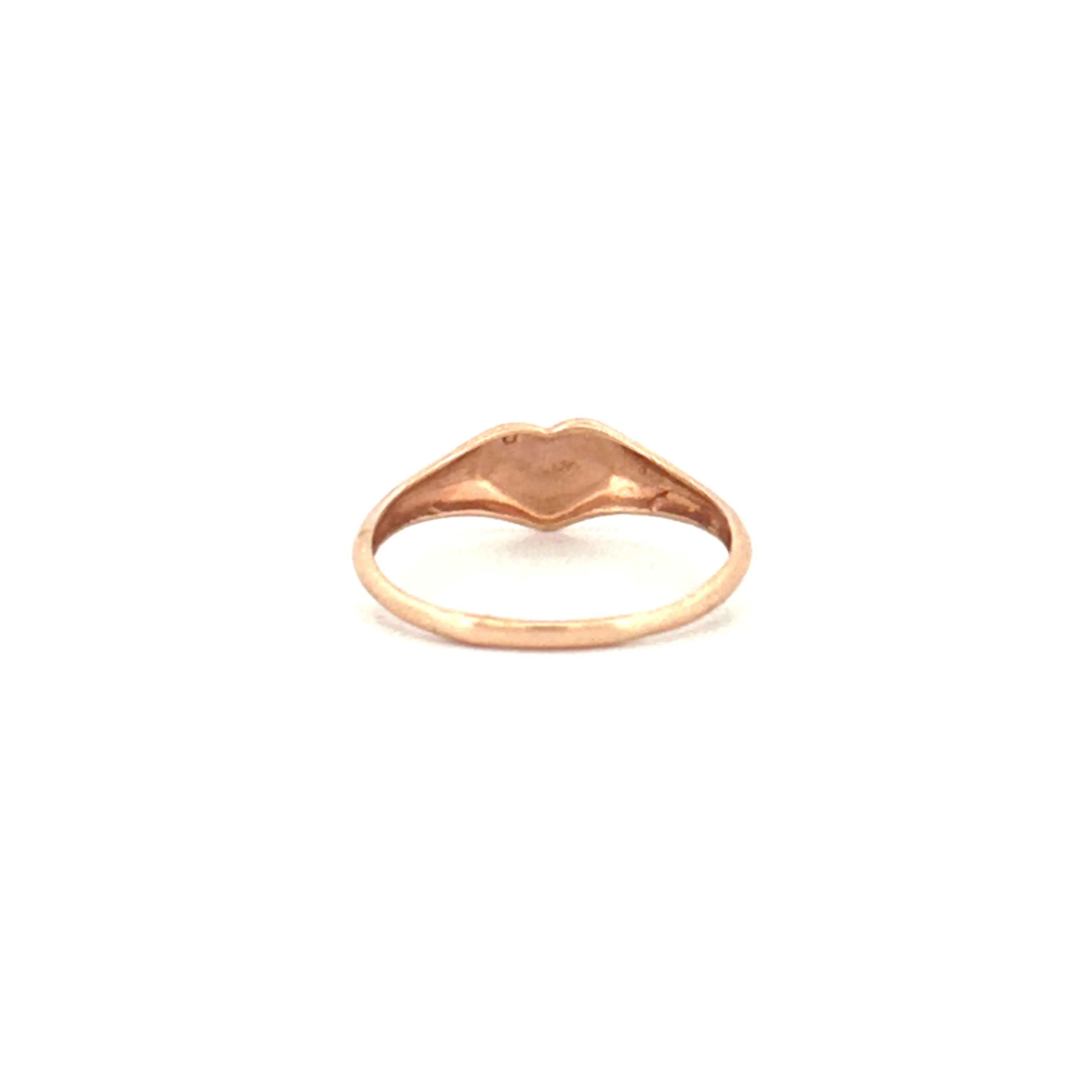 14K Gold Wide Heart Signet Band