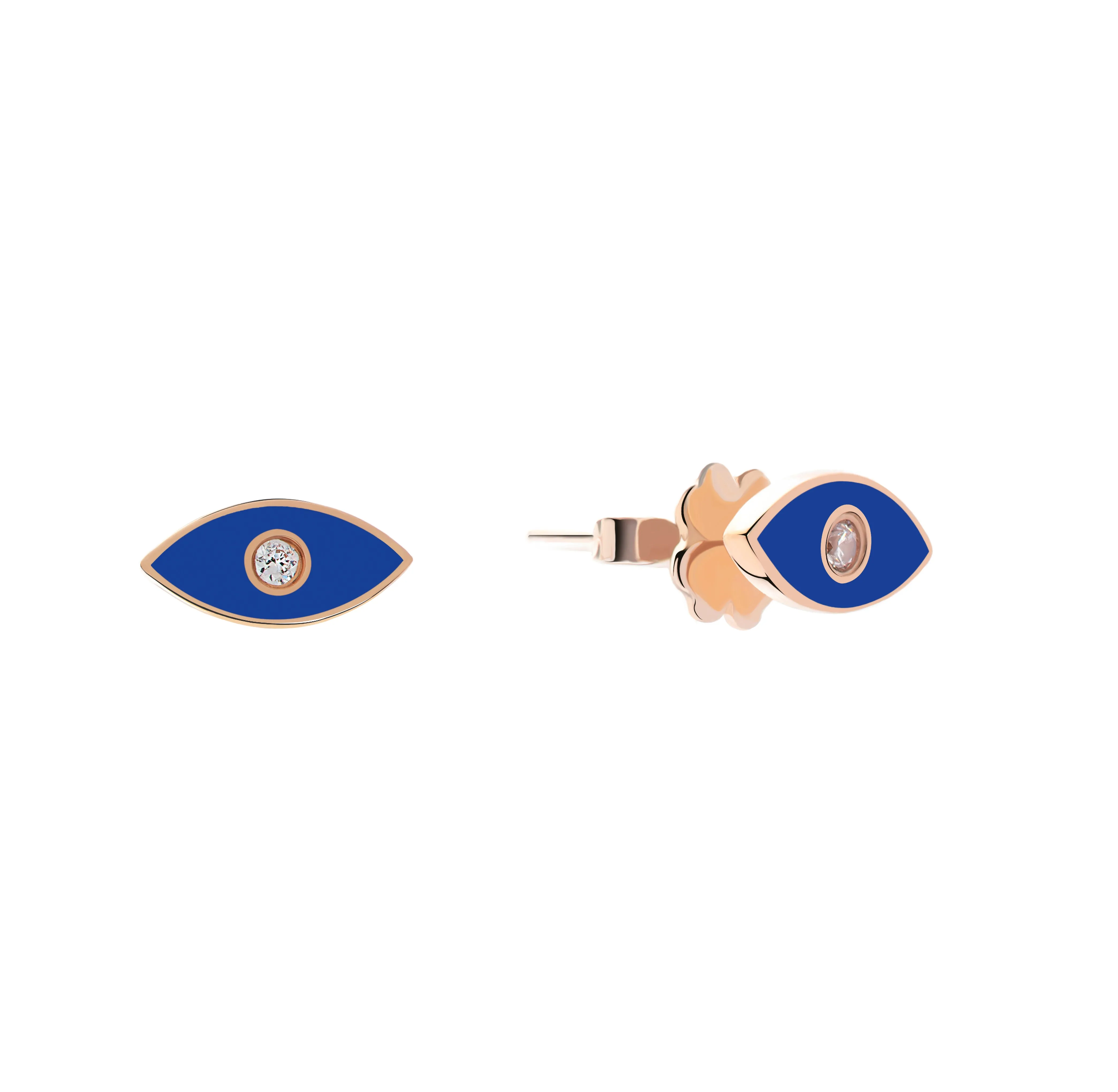 14K Solid Gold Evil Eye Studs