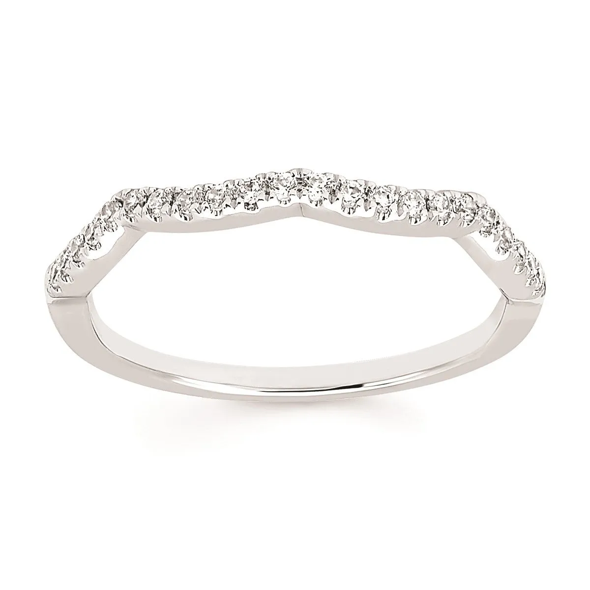 14K White Gold Diamond Contour Wedding Ring