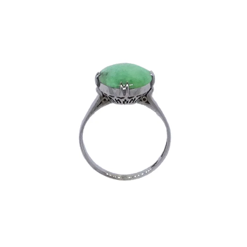 14KT W/G Jade Ring