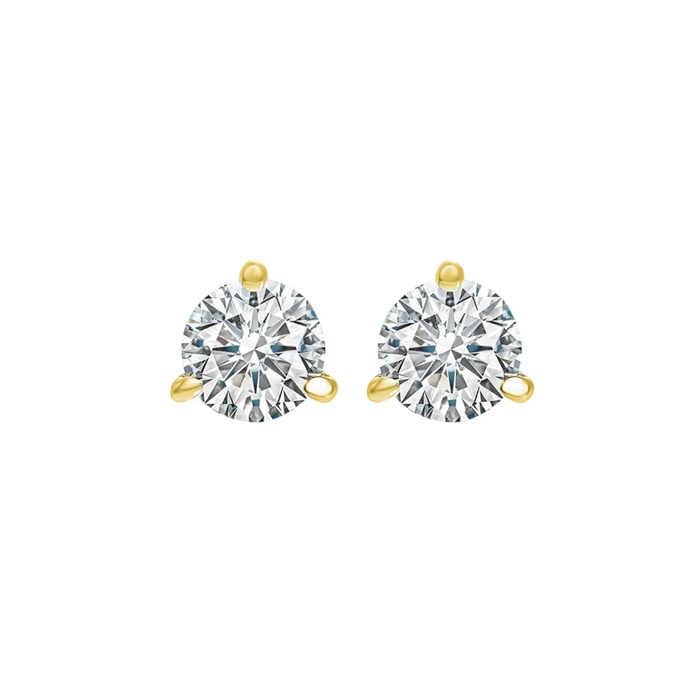 14KT Yellow Gold & Diamond Round Stud Earrings  - 5/8 ctw