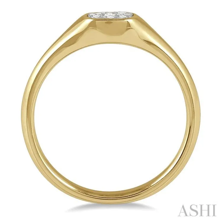 1/6 ctw Cushion Shape Lovebright Diamond Ring in 14K Yellow and White Gold