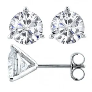 18 Karat White 0.73ct Diamond Stud Earrings