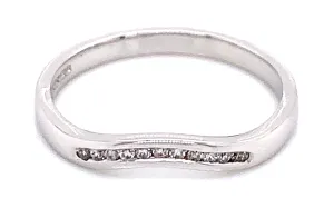 18ct White Gold Channel Set Earth Grown  0.10ct Diamond Shaped Ring