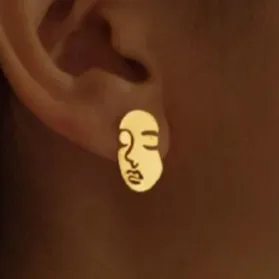 18K Gold-filled Face Stud Earrings