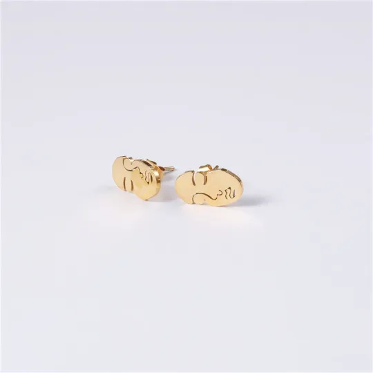 18K Gold-filled Face Stud Earrings