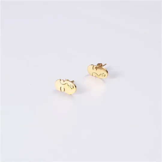 18K Gold-filled Face Stud Earrings