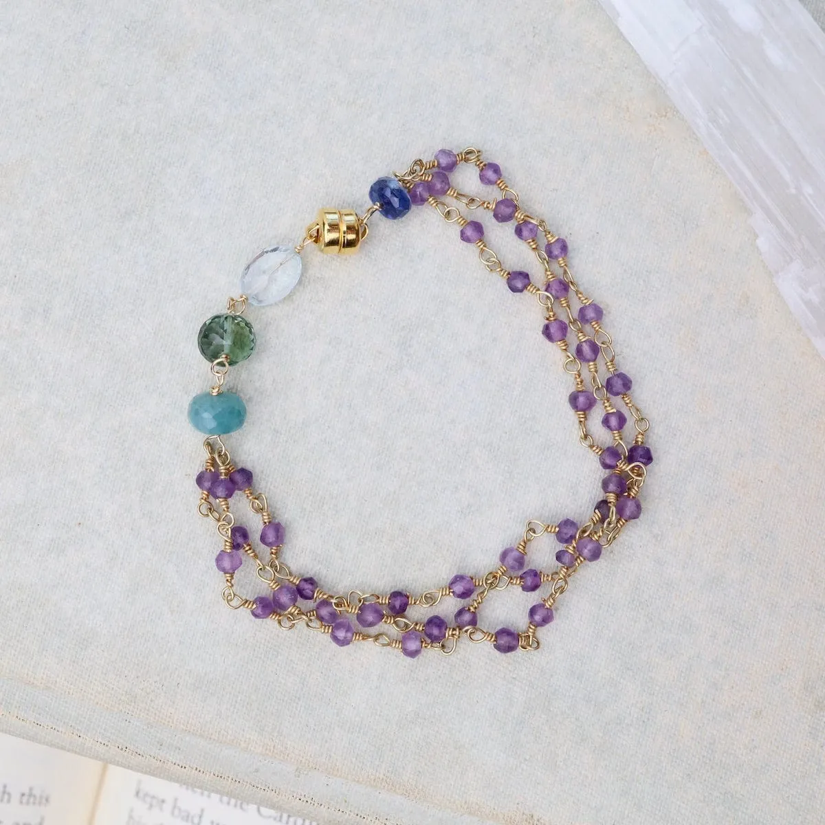 3 Strand Amethyst Bracelet