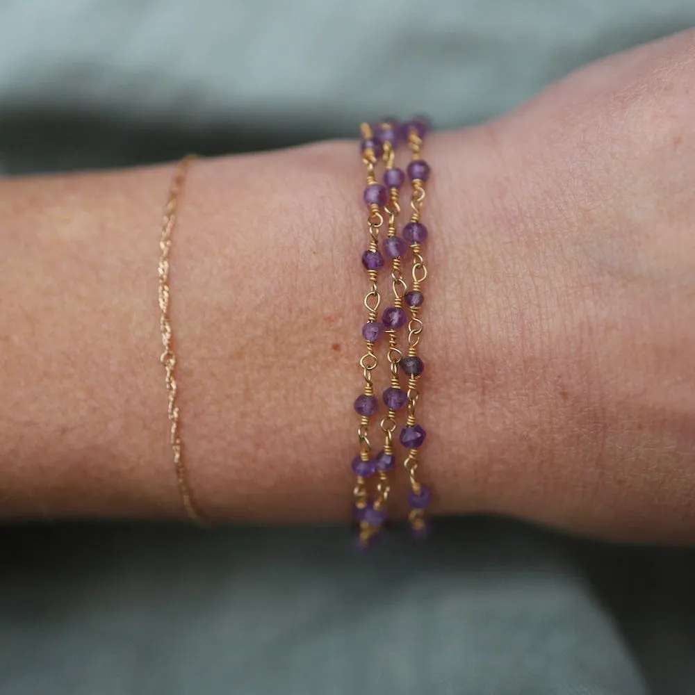 3 Strand Amethyst Bracelet