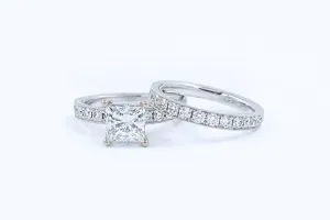 3.18 ctw Princess Diamond Wedding Set