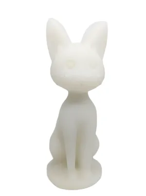 320g White Jade Crystal Anime Style Cat