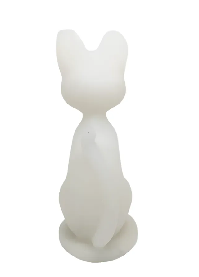 320g White Jade Crystal Anime Style Cat