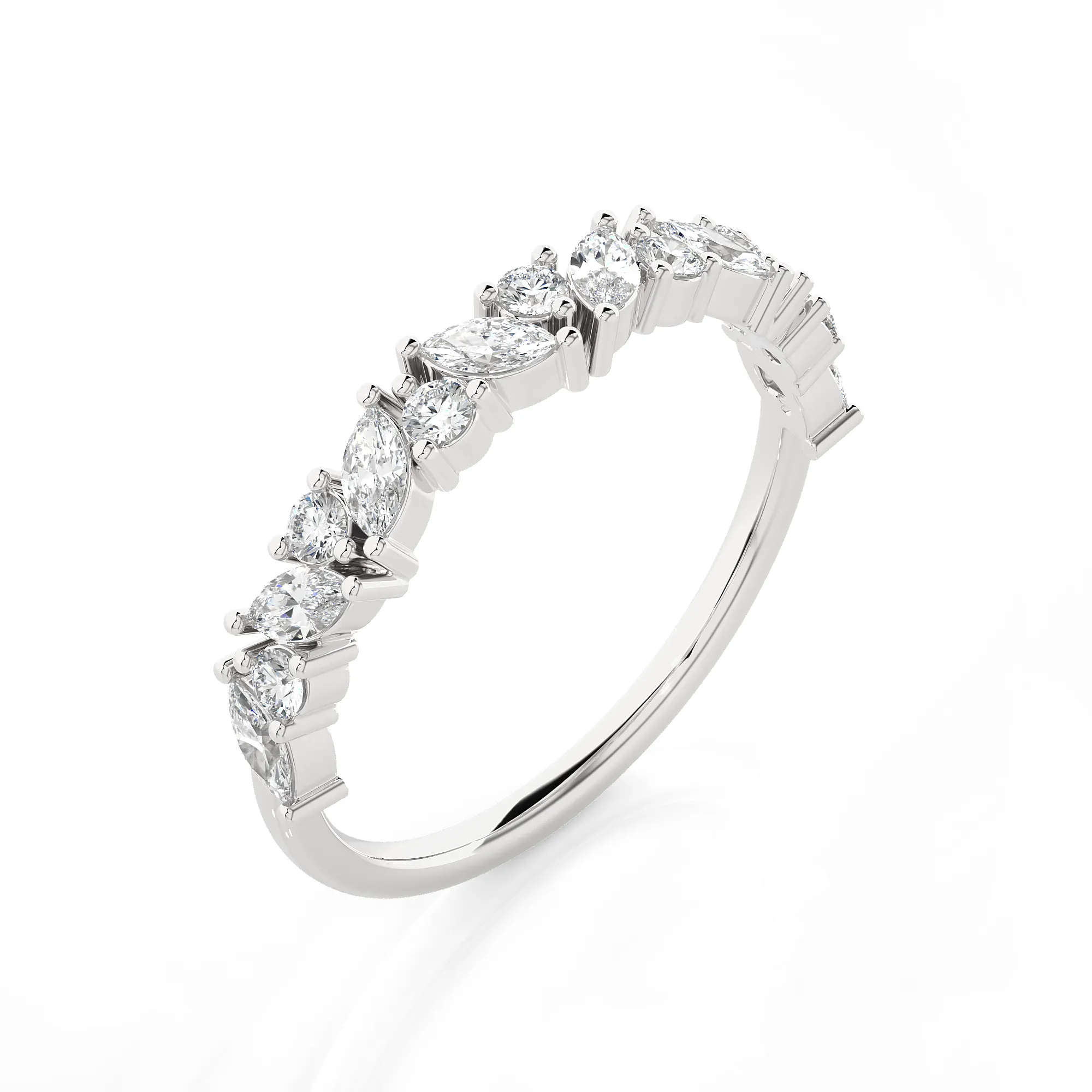 3/4 ctw Multi-Shape Lab Grown Diamond Anniversary Ring