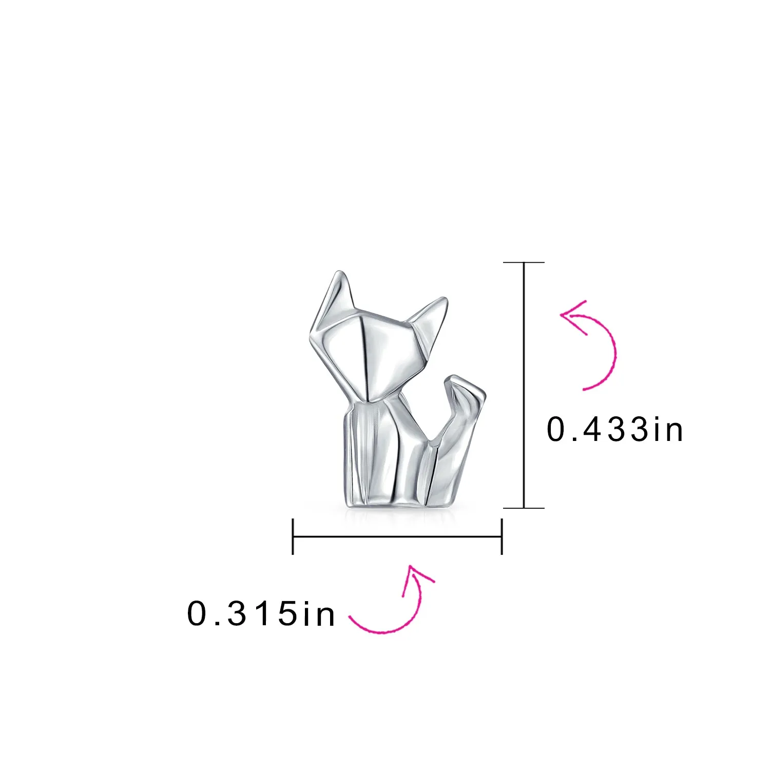 3D Origami Jewelry Small Animals Pet Kitten Cat Elephant Stud Earring