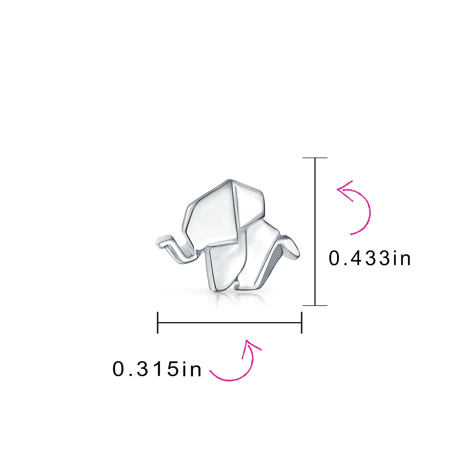 3D Origami Jewelry Small Animals Pet Kitten Cat Elephant Stud Earring