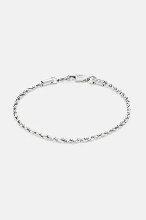 3MM Rope Bracelet - White Gold