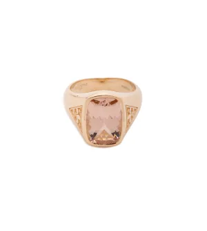 5.91 ct Morganite - Internal Compass : One of A Kind Gemstone Ring