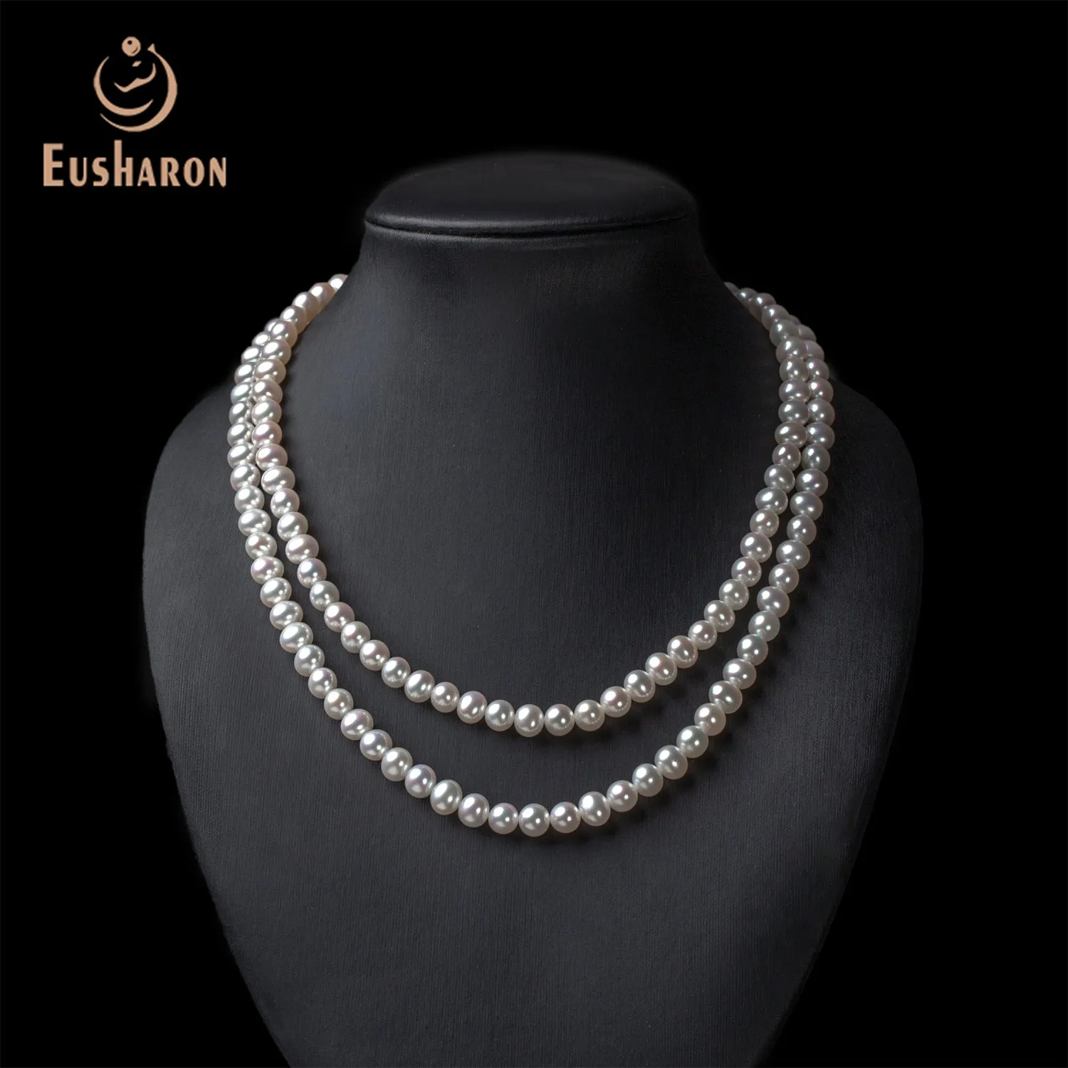 6-6.5mm AA  White Freshwater Pearl Opera Necklace