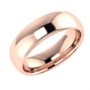 6mm Wedding Band Ring Rose Gold