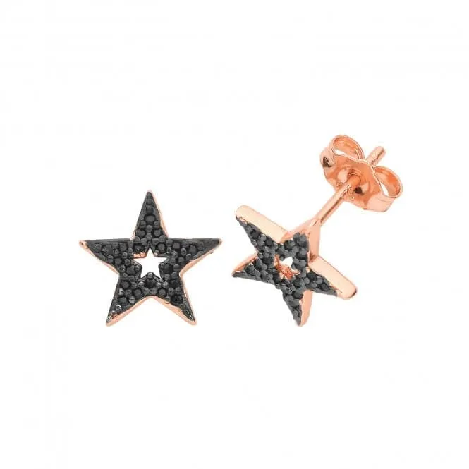 Acotis Silver Stud Earrings Rose Gold Plated Zirconia G51218R