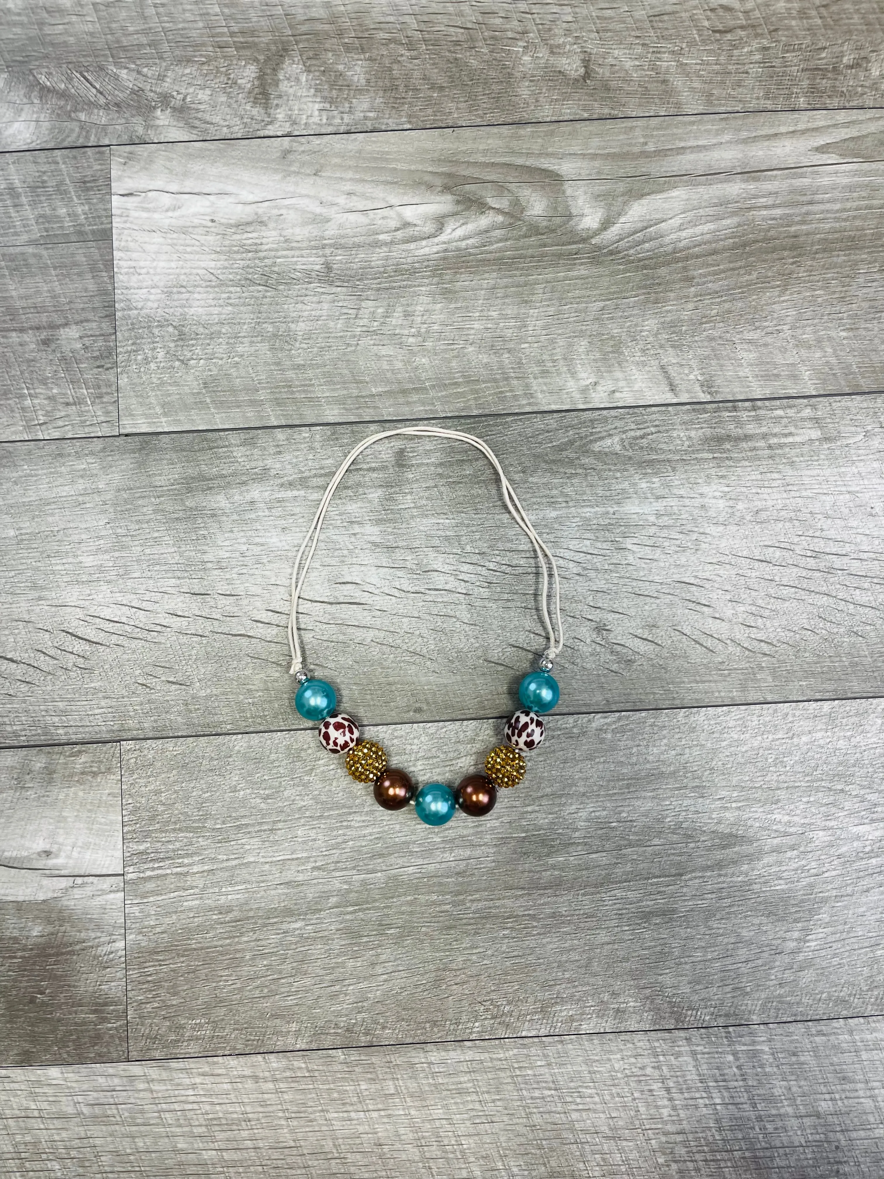 Adjustable- Turquoise & Steer Necklace