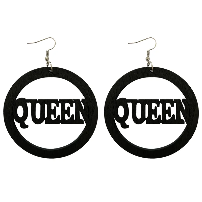 African earrings, wooden earrings | QUEEN