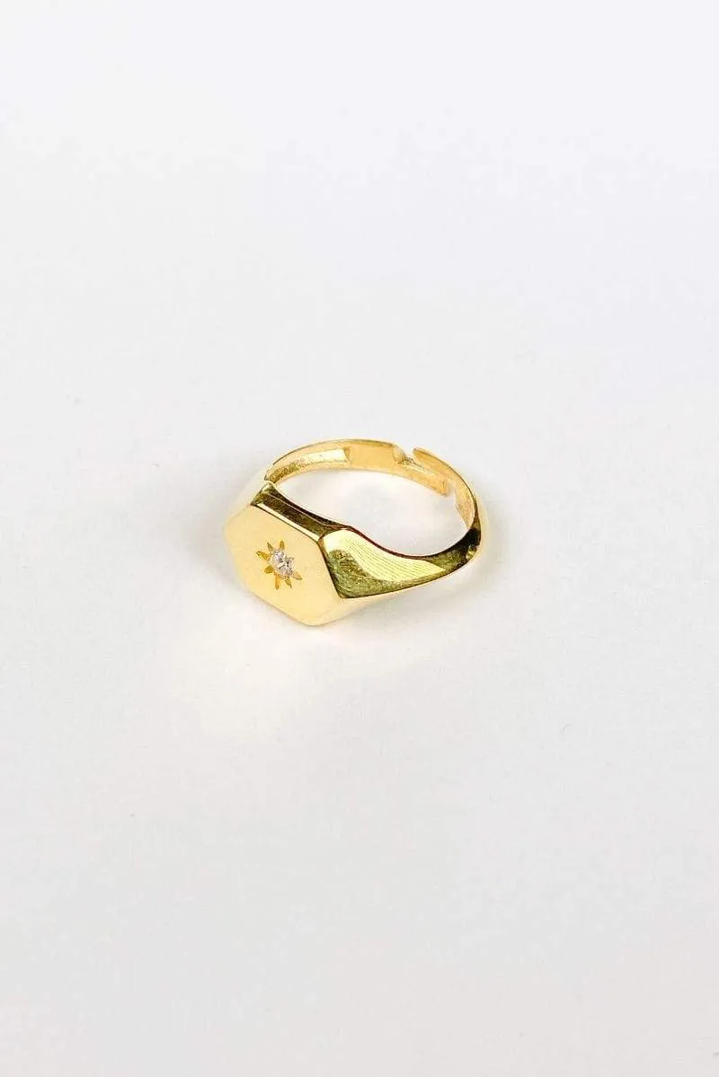 Alastair Diamond Starburst Ring 14k Gold/ 925 Sterling Silver