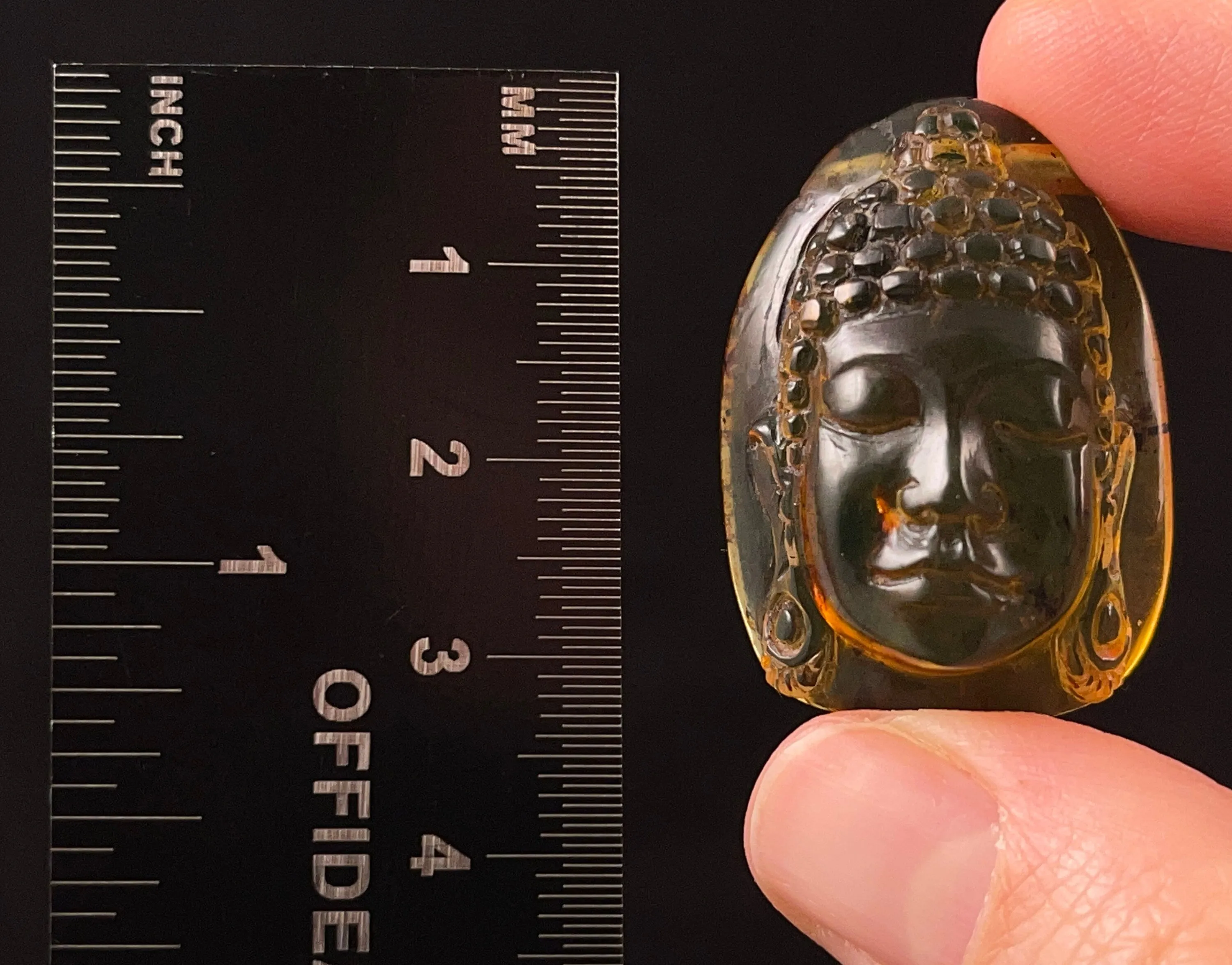 AMBER Crystal Buddha - Crystal Carving, Housewarming Gift, Home Decor, Healing Crystals and Stones, 52690