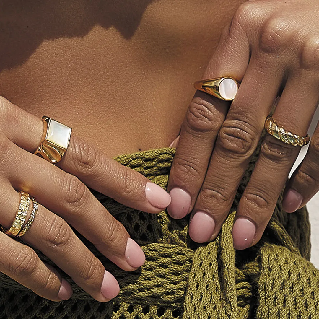 Amira Gold and Pearl Ring