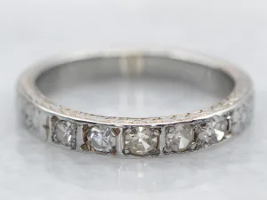 Antique Forget-Me-Not Wheat Pattern Diamond Band