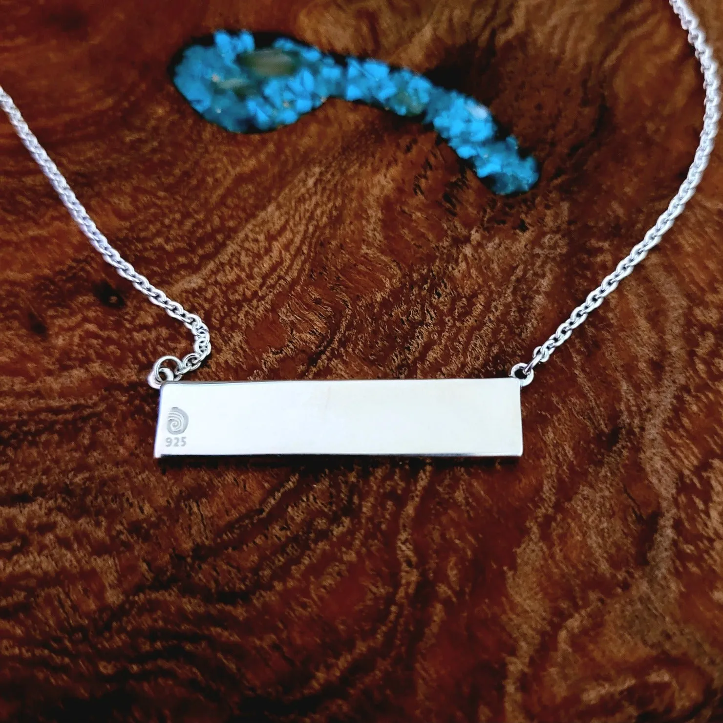 Arizona Sand & Turquoise Sterling Silver Bar Necklace by Dune Jewelry GJ-NKL-0011