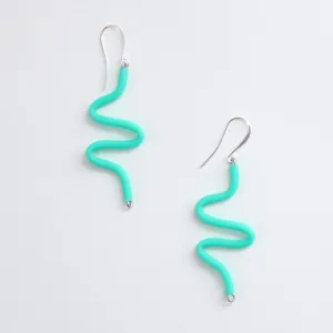 Artistic Rubber Tubing Naya Earrings Aqua