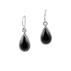 Barse Onyx Roped Teardrop Earring