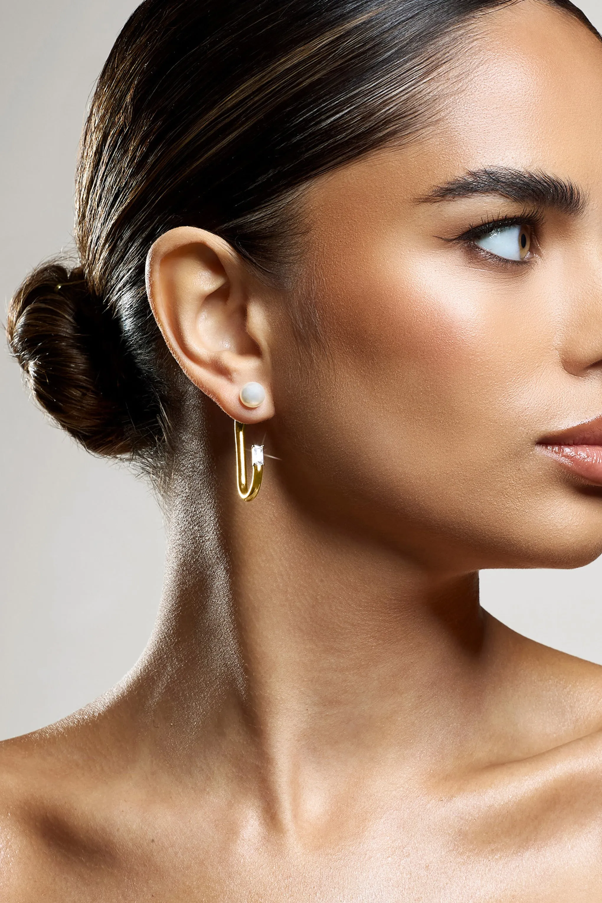 Beatrix | Pearl & Diamante Statement Gold Earrings