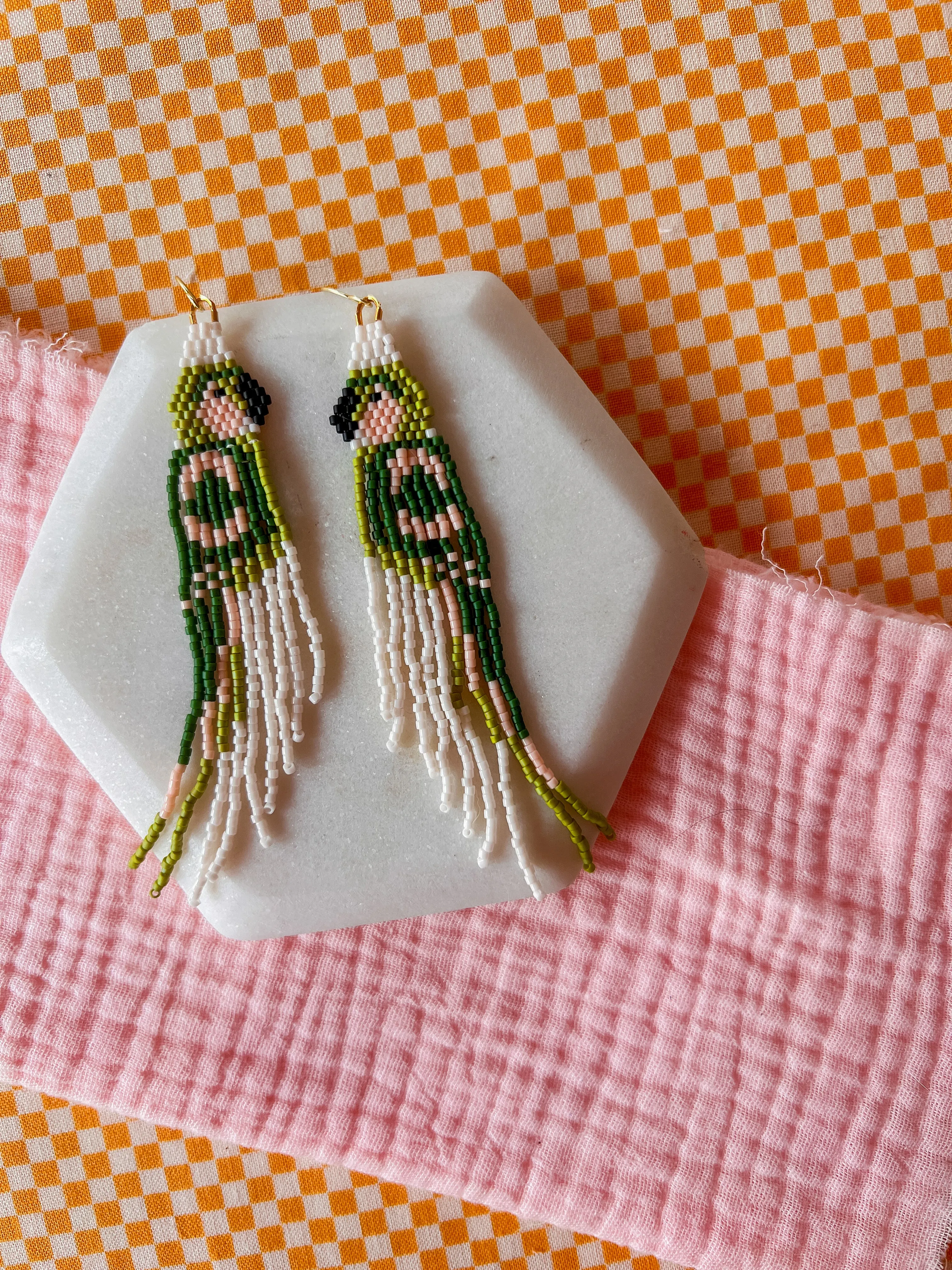 Birds in Love | Beaded Earrings