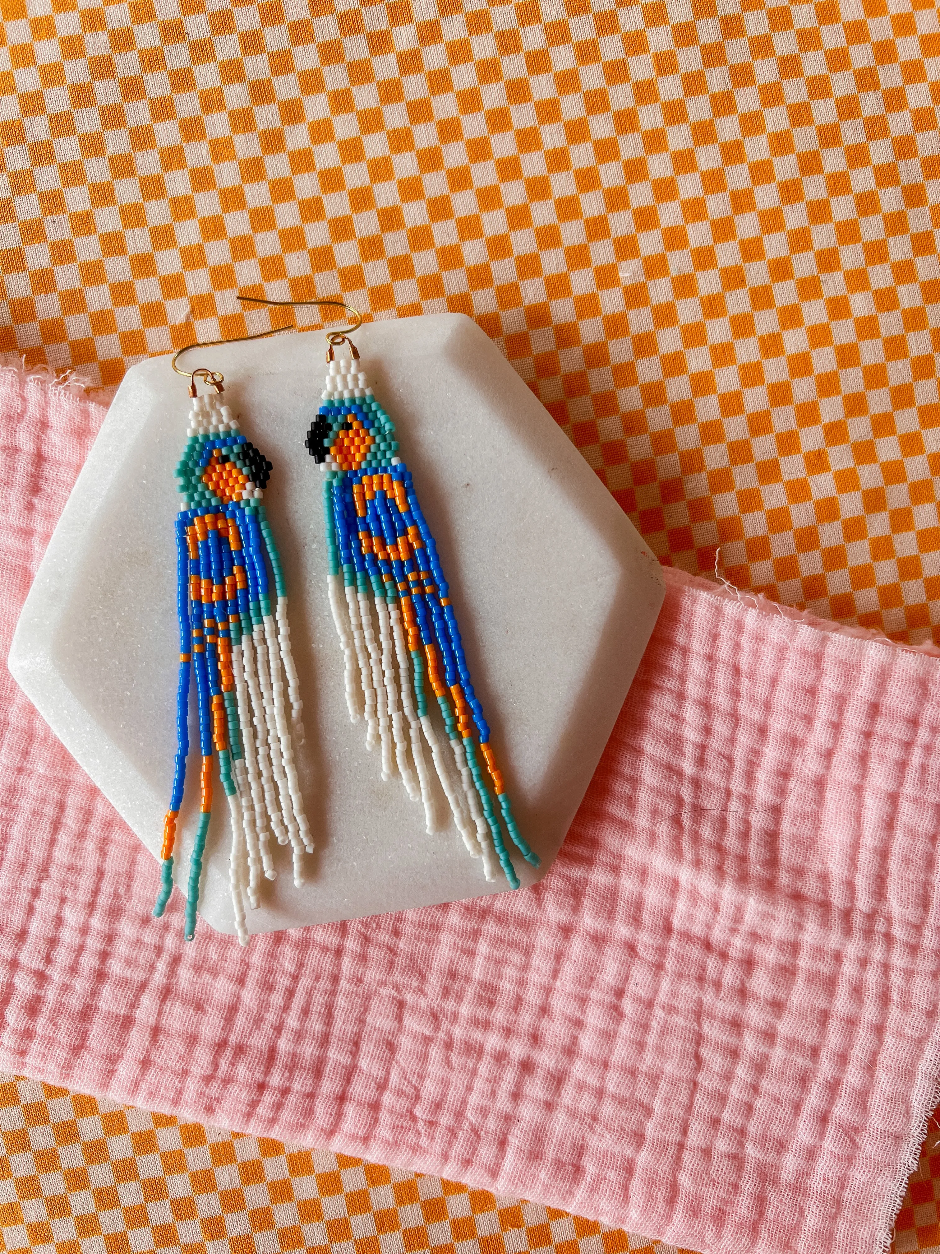 Birds in Love | Beaded Earrings