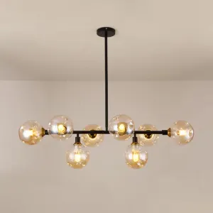 Black Dimpled Glass Ball Pendant Light for Modern Dining Room Island